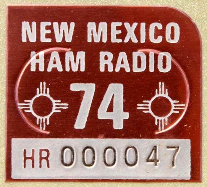 New Mexico Amateur Radio Operator License Plate